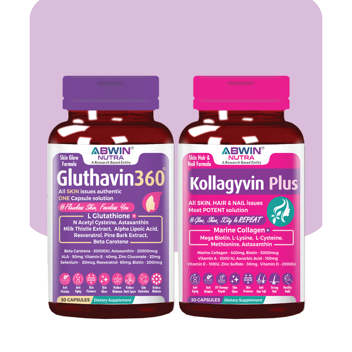Gluthavin360 + Kollagyvin Plus (Beauty Combo)